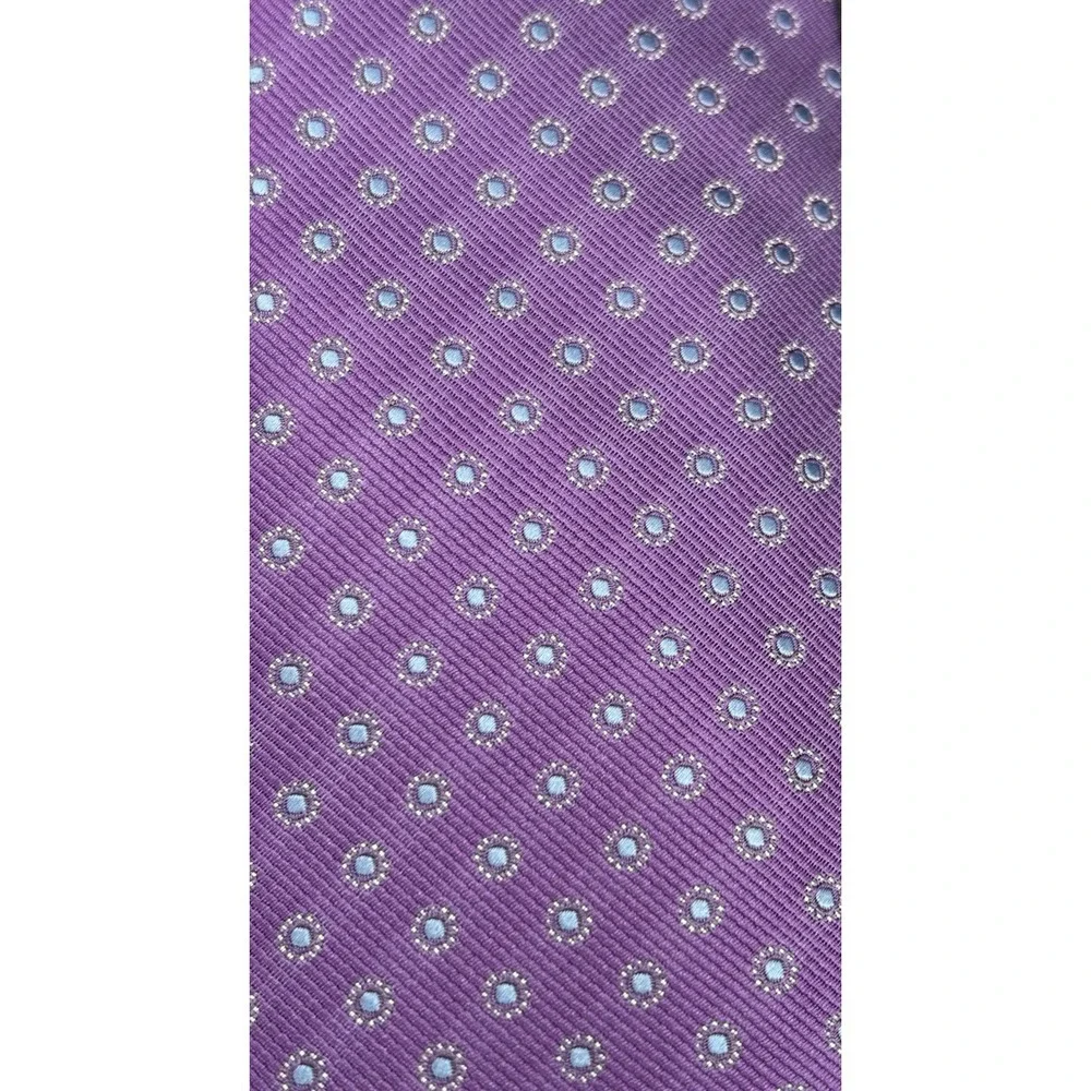 Duchamp London Men Purple Geometric 100% Silk Tie Hand Made England NWT